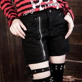 Black/Red Punk Plaid Garter Skirt SP178831