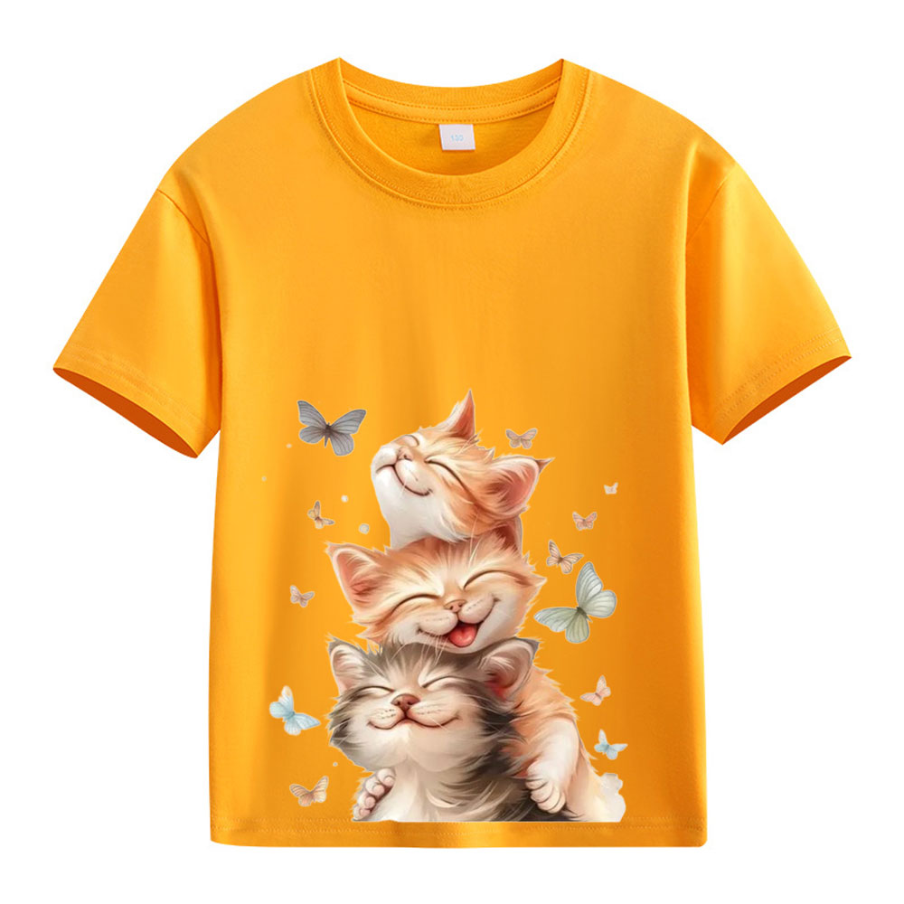 【2Y-13Y】Smiling Kittens & Butterflies Toddler T-Shirt