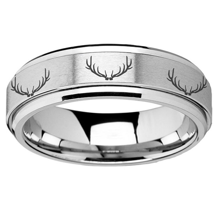 Antler Stainless Steel Turnable Ring