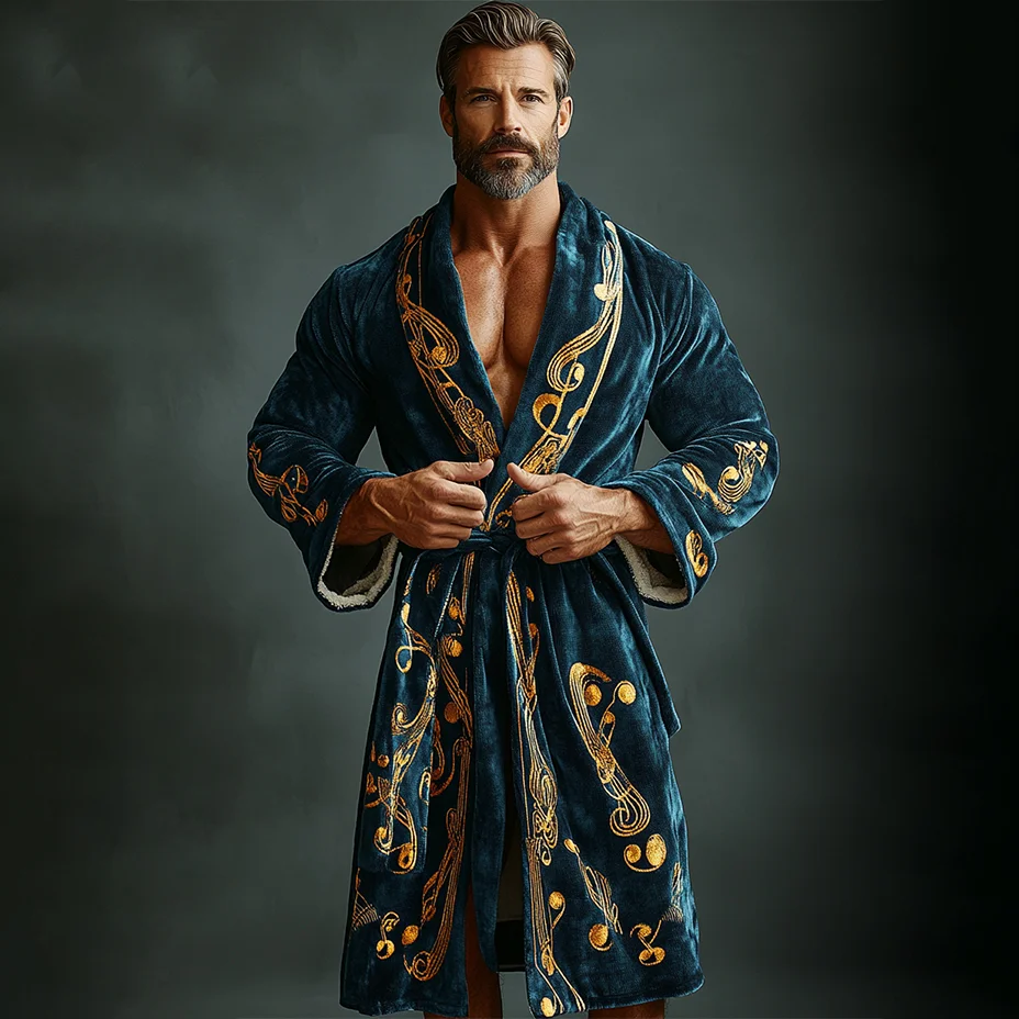 Men's Flannel Robe Pajamas-inspireuse