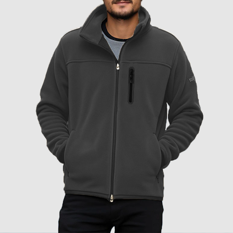 Men's outdoor casual standing collar fletop multi-pocket jacket