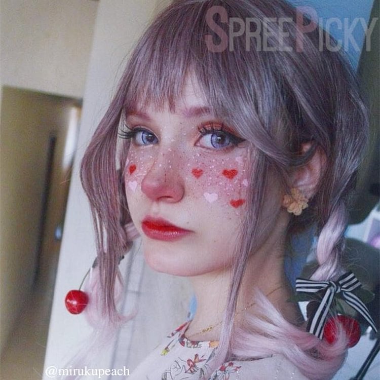 Final Stock! Purple Mixed Pink Lolita Long Curly Hair Wig SP166371