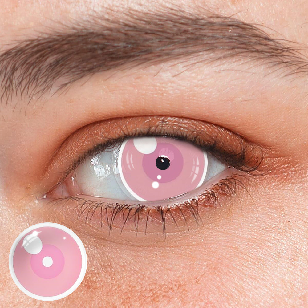 Cosplay Demon Slayer Nezuko Light Pink Coloured Contact Lenses
