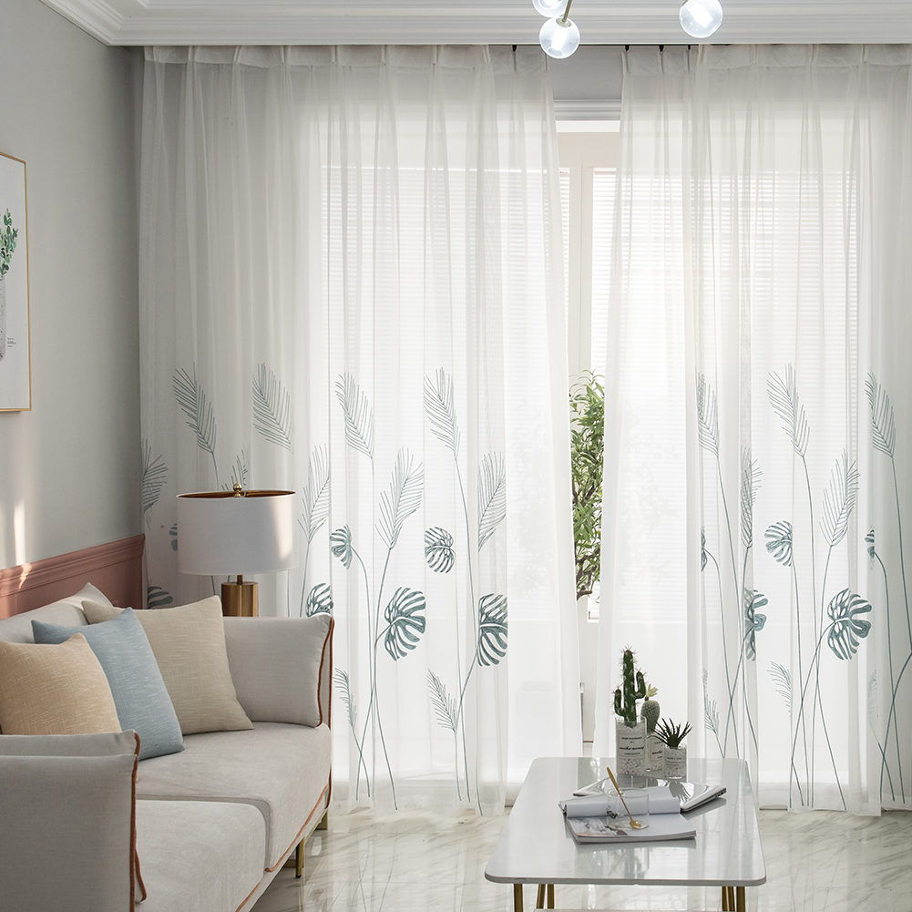 Palm Leaf Windows Tulle Curtains Living Room Bedroom Screen Drapes (Green, 501 Original
Palm Leaf Windows Tulle Curtains Living Room Bedroom Screen Drapes (Green, 501 Original