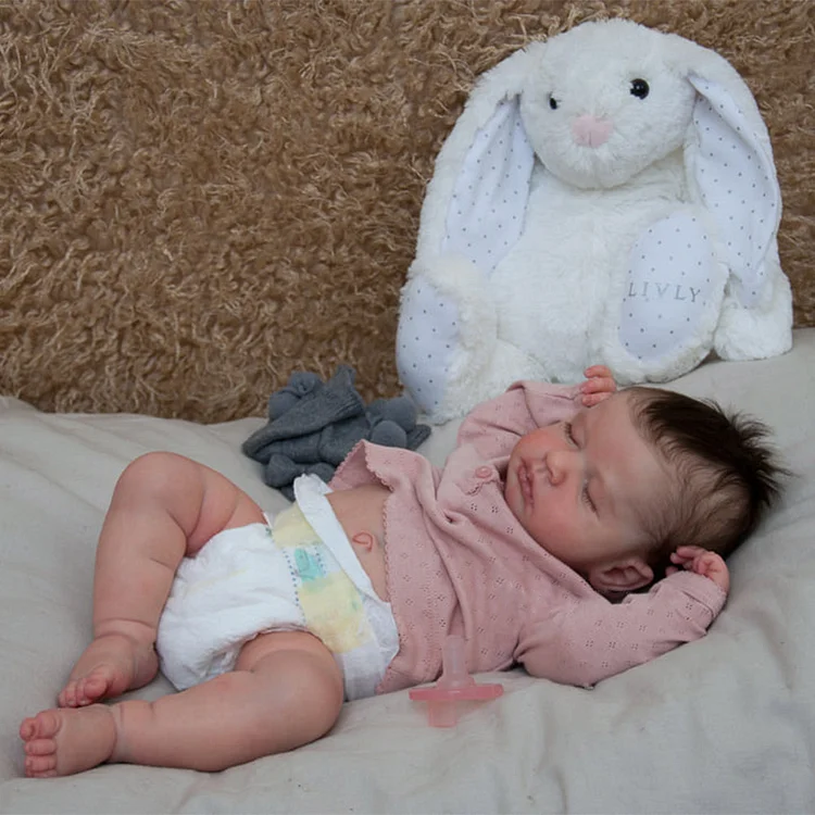"Heartbeat & Sound" 20'' Realistic Sleeping Reborn Baby Newborn Doll Girl Named Alma, Best Gift Ideas By Dollreborns®