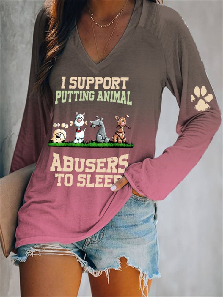 Putting Animal Abusers To Sleep Gradient T Shirt