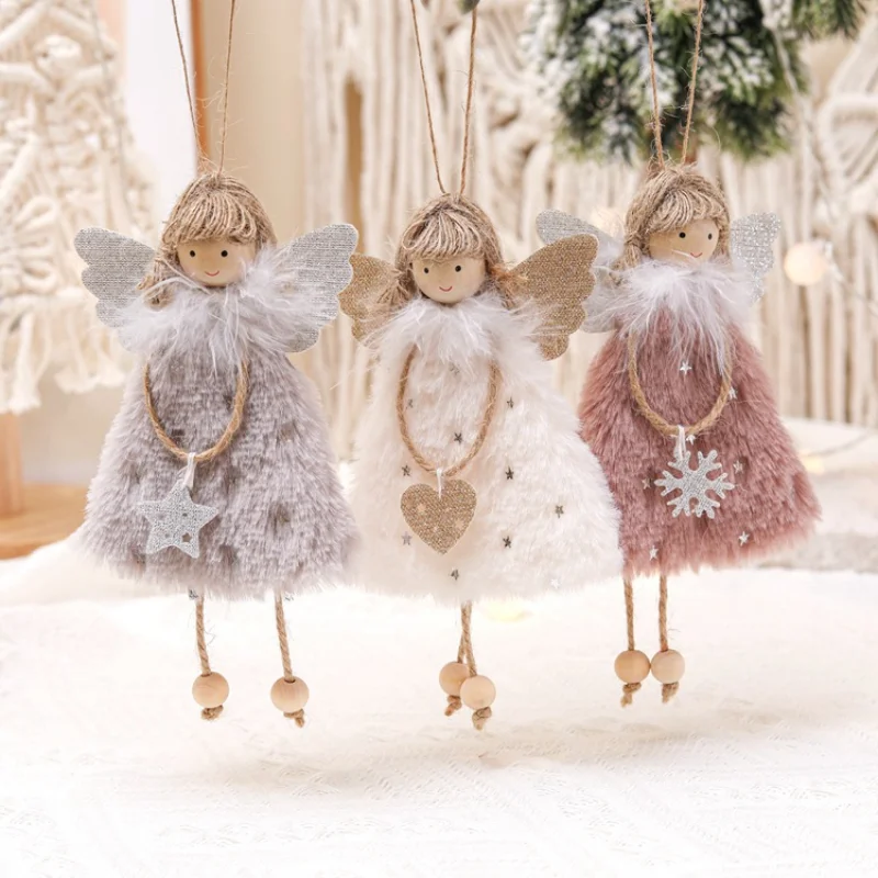 3Pcs Angel Doll Pendants,Christmas Hanging Angel Doll Pendant Plush Doll Angel Ornaments for Christmas Party New Year
