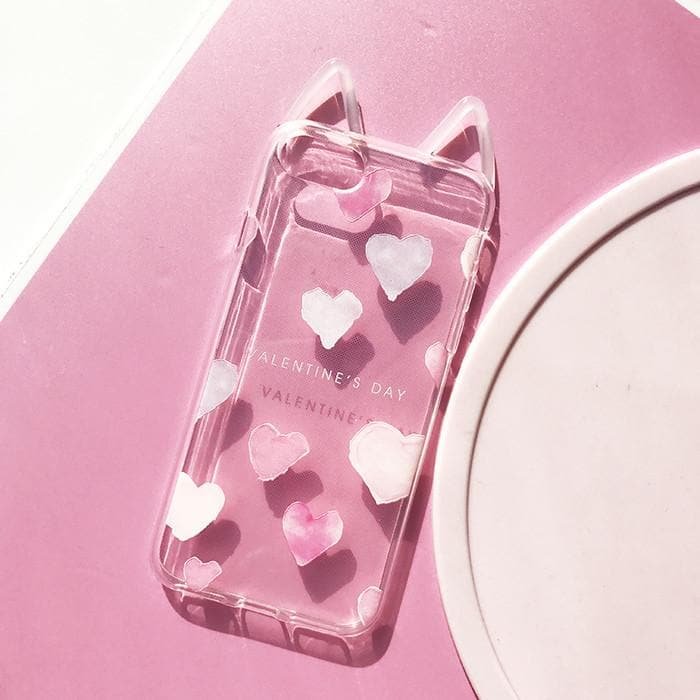 Sakura Heart Kitty Eared Phone Case SP179459
