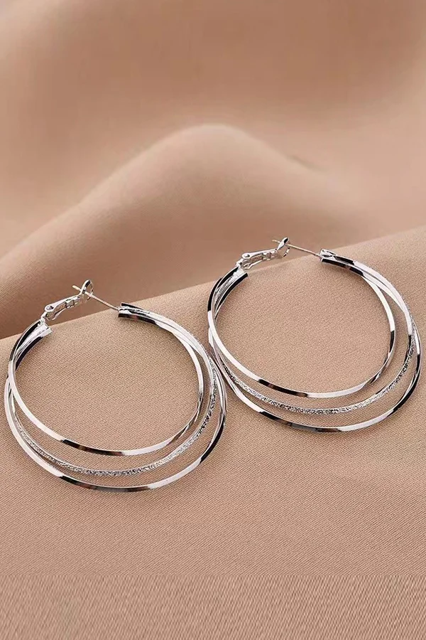 Silver Layered Hoop Earrings