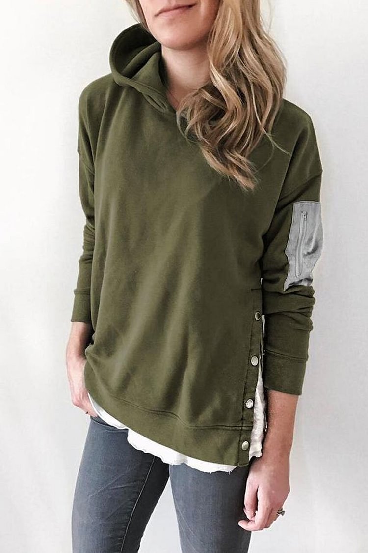 Casual Pocket Stitching Hoodie - Shop Trendy Women's Clothing | LoverChic