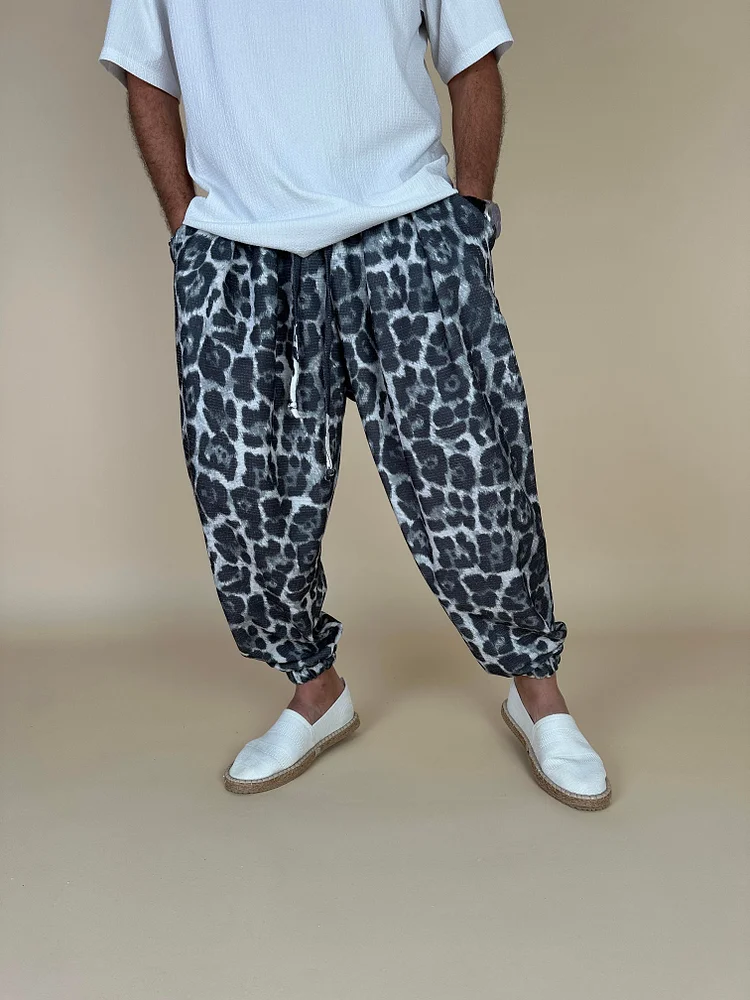 Leopard Print Loose Casual Pants