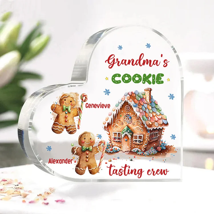 Acrylic Heart Keepsake Customized 3 Names Christmas Decor Personalized Gifts for Grandma Mom