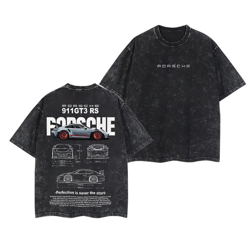 Porsche GT3 Printed Men's Washed T-Shirt - Devcarry