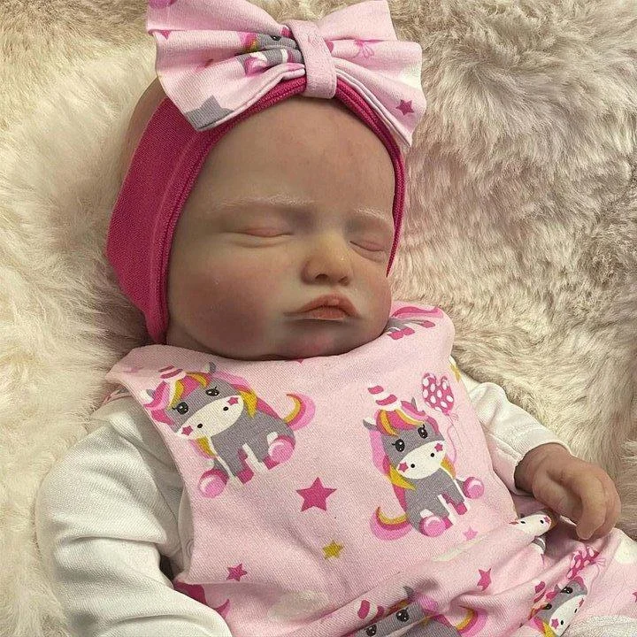 [NEW2022]20” Cute Soft Touch Fern Asleep Girl Silicone Vinyl Reborn Baby Doll