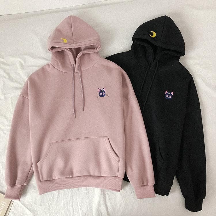 Black/Pink Sailor Moon Luna Hoodie SP14813
