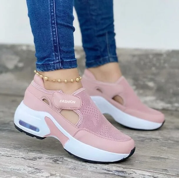 New Women Sneakers Solid Color Platform Thick Bottom Ladies Flats Breathable Vulcanized Shoes Casual Female Sports Shoes 2023