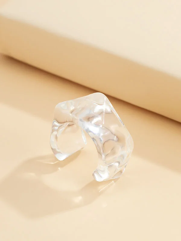 Original Acylic Solid Color Geometric Rings Accessories