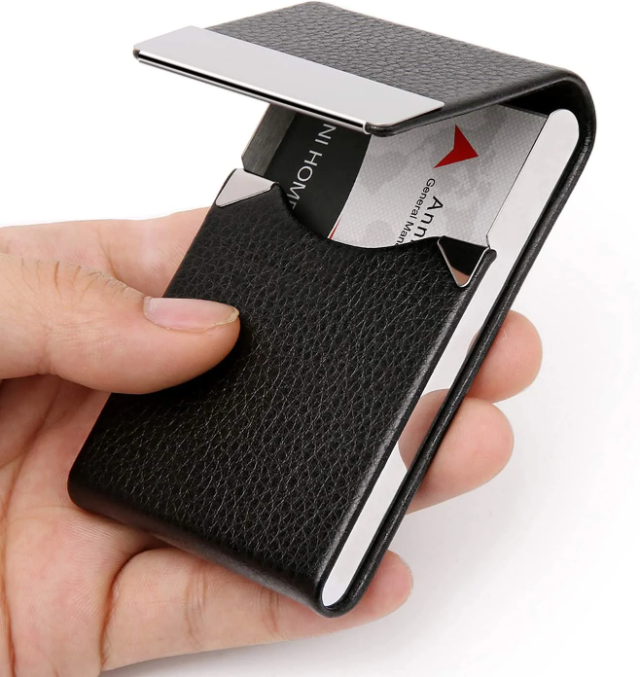 Men's and Women's PU Leather Multiple Business Cards Professional Business Card Holder socialshop