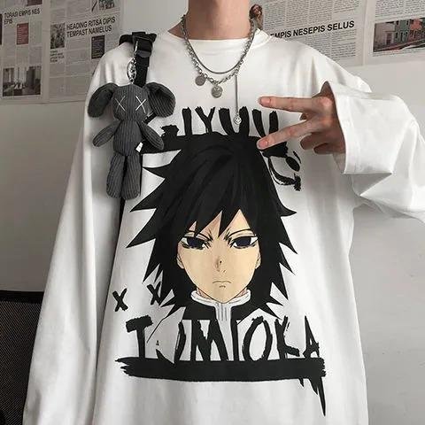 Demon Slayer Tomioka Giyuu Anime Long Sleeve Shirt weebmemes