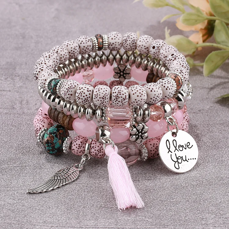 Polyamide layered bracelet Tassel beads VangoghDress