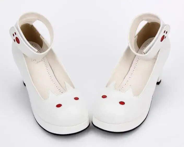 VCshoes Woman Mori Girl Lolita Cosplay Shoes Lady High Heels Pumps Women Princess Dress Party Shoes Cat Ears 6.5cm
