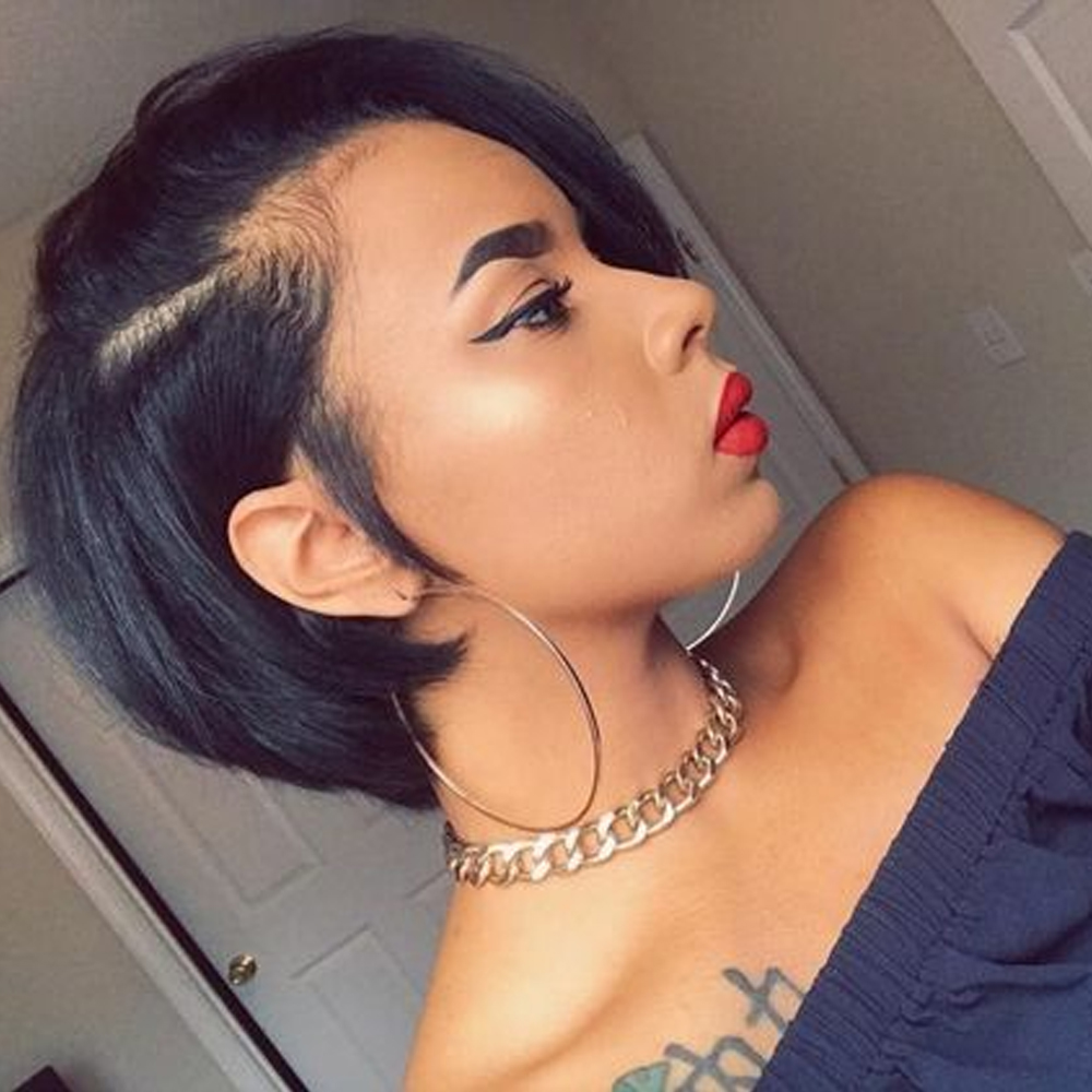 Zaesvini Hair®| Hot Sale🔥Black Short Wavy Bob Pixie Cut With Bangs Zaesvini