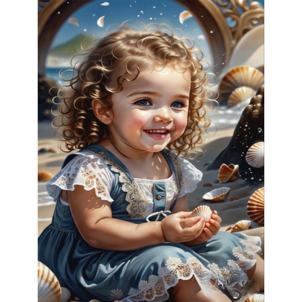 Girl On Beach - Diamond Paintings 