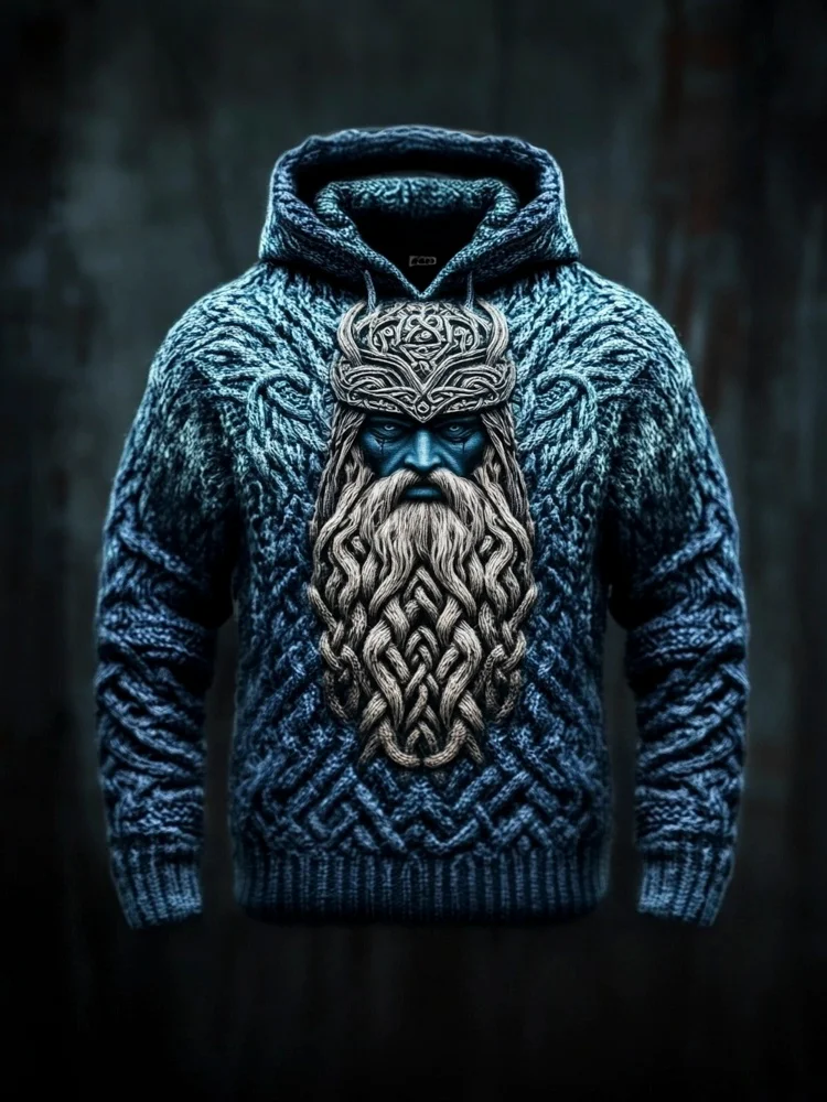 Viking Warrior Totem Men's Hooded Sweater