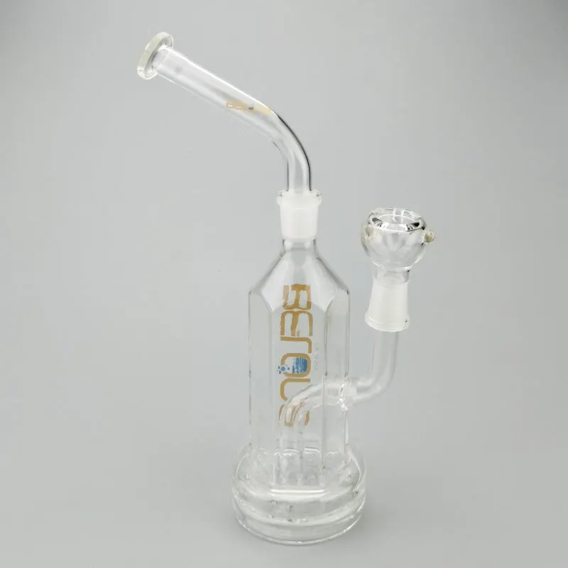 Glass Hex Stemless Bubbler Removable Mouthpiece with 11"Tall