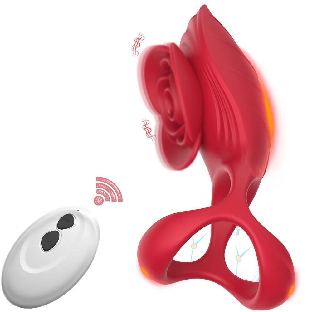 Wireless Remote Control 10 Vibration Rose Penis Rings For Couple