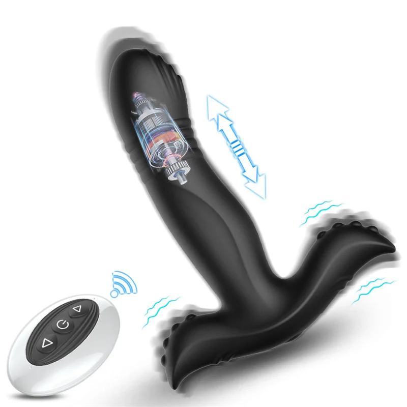 Edward - Wireless Remote Control Telescopic Vibrating Prostate Massager - Rose Toy