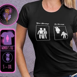 pornhint Pornhint Your Marriage vs My Marriage womens tshirt, Cuckold, Cheating, Bull, Creampie, Hotwife, Unfaithful wife tshirt, swinger, hotwife, threesome