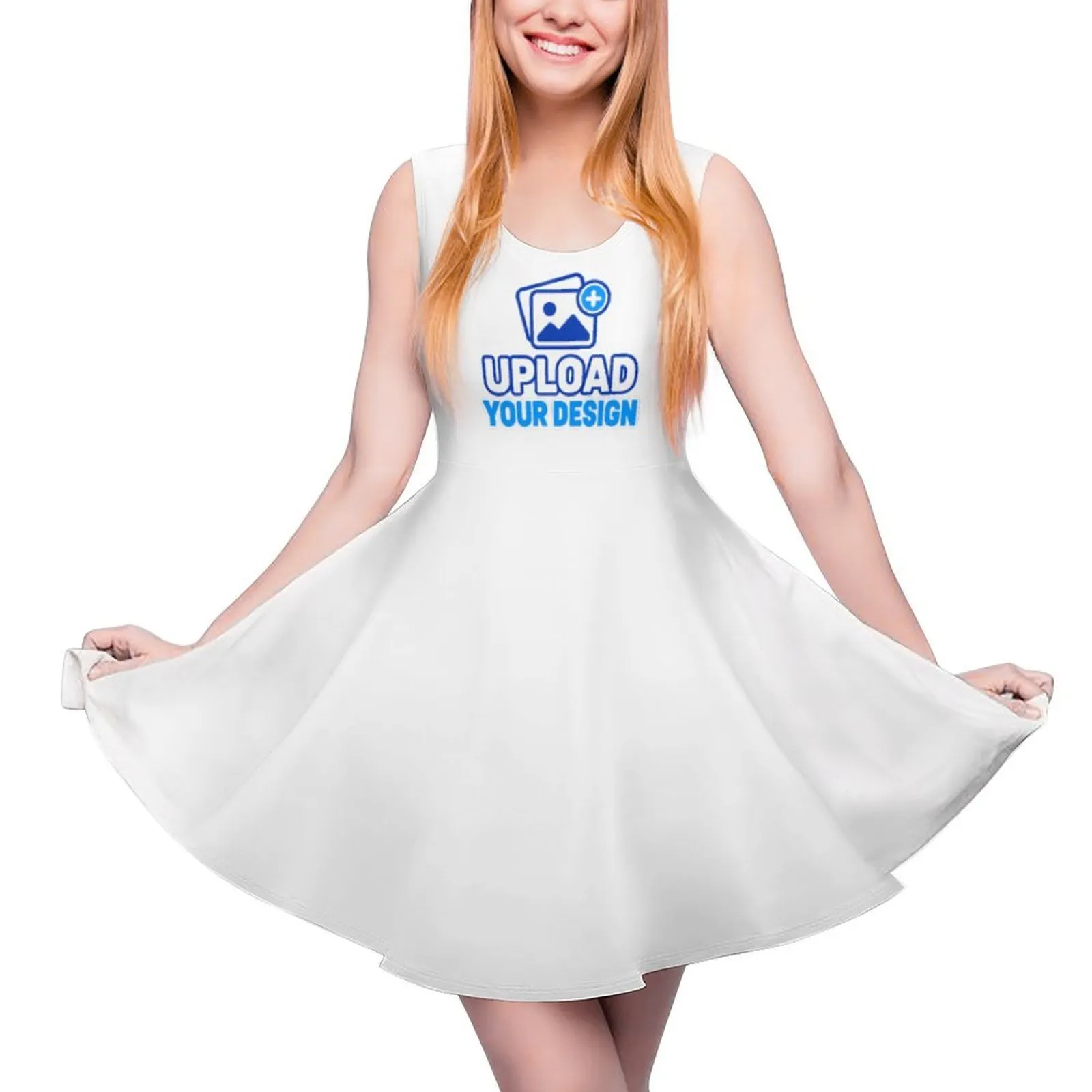 Custom Sleeveless Crew-Neck High-Waist Skater Dress product image 9