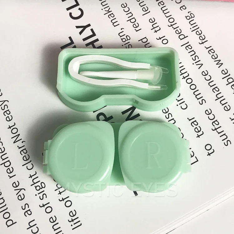 Double Layer Rectangle Green Contact Lens Case