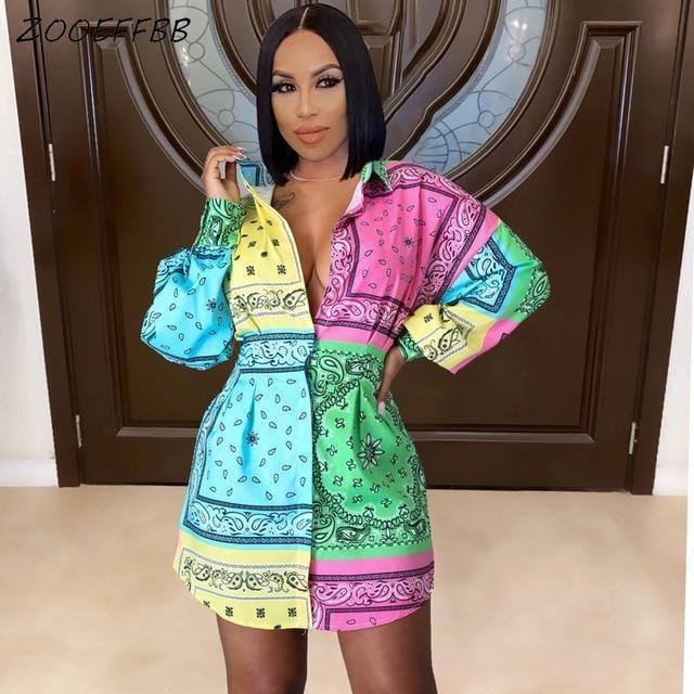 ZOOEFFBB Trendy Bandana Clothes Sexy Long Sleeve Shirt Aesthetic Butterfly New Fashion Dress Shirt Women Tops and Bloues