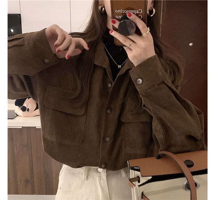 Long-Sleeve Corduroy Shirt TY281