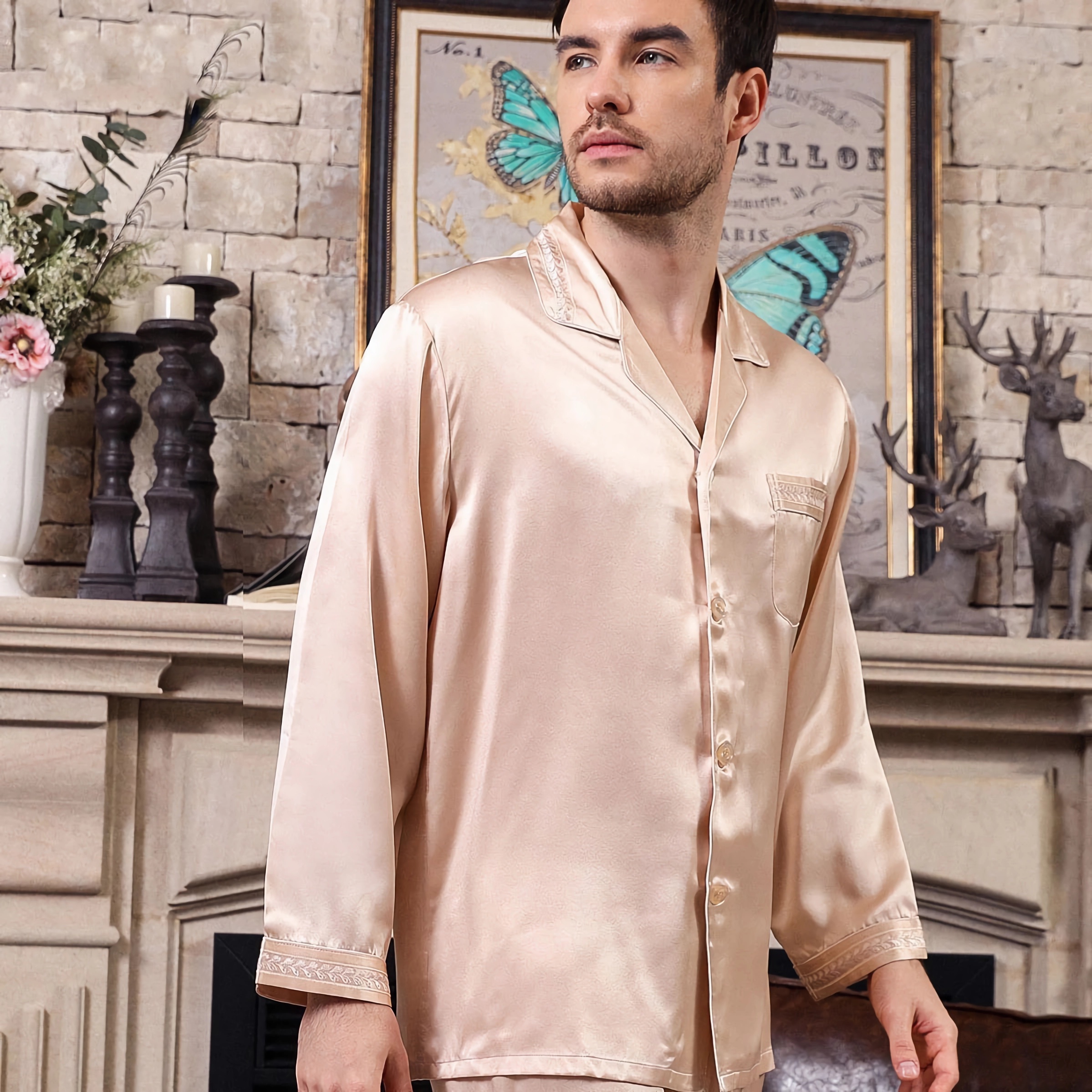 25 Momme Luxury Silk Pajamas Set for Men REAL SILK LIFE