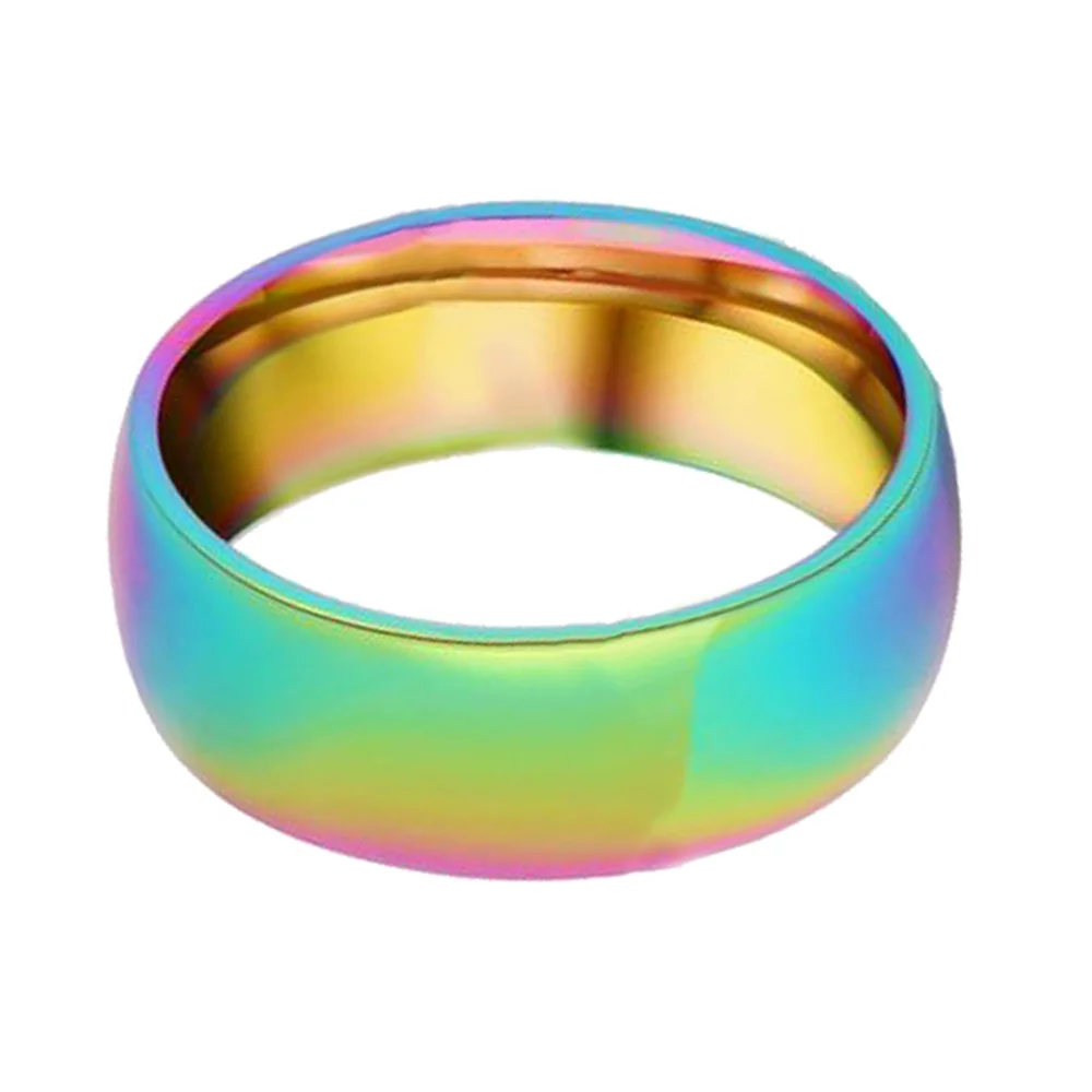 8MM Tungsten Carbide Couple Ring Rainbow Tone