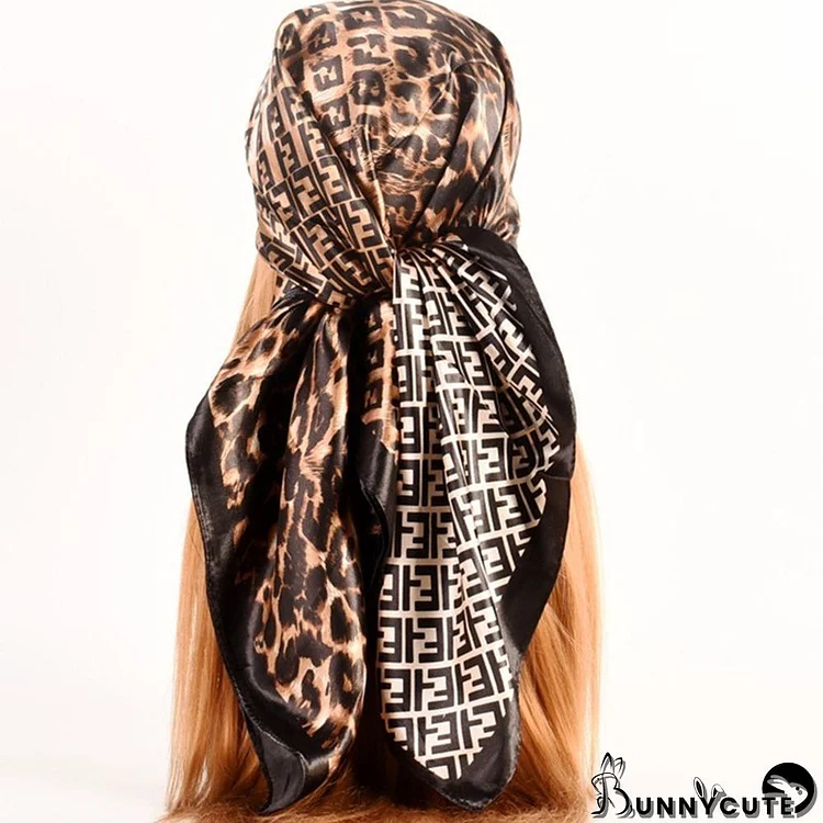 Black Fashion Letter Print Bandana Headband (Can Also Be Used As A Scarf)