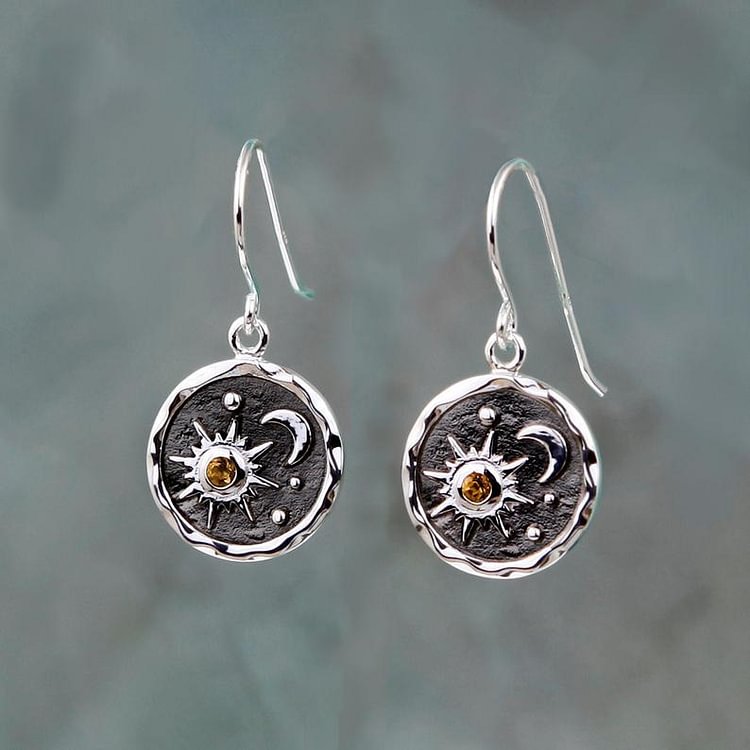 Vintage Sun Moon Earrings Earrings