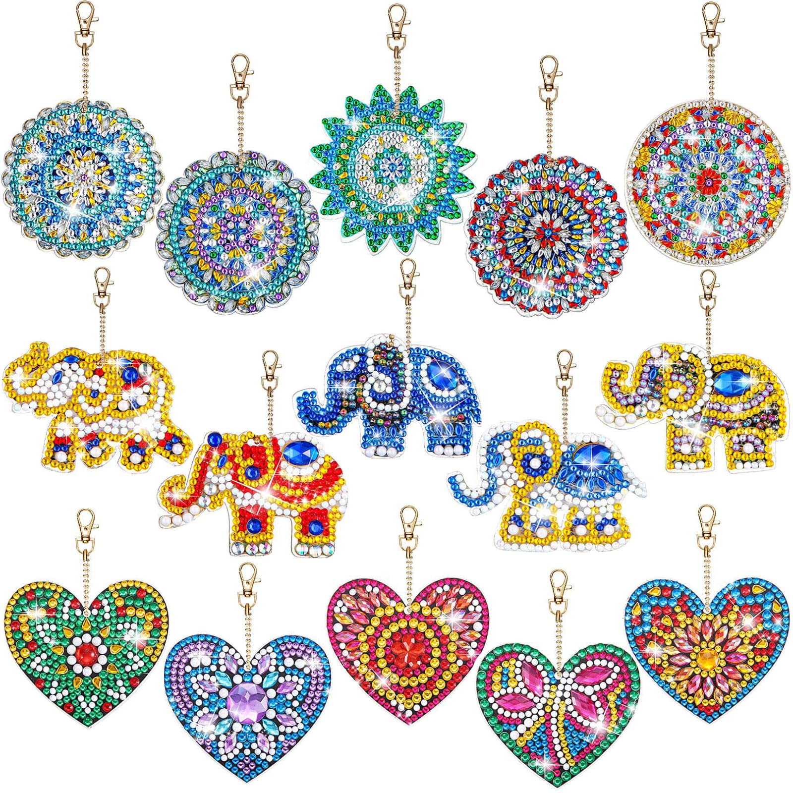 Arts And Crafts For Girls 15pcs Suncatchers Gem Keychains Mosaic