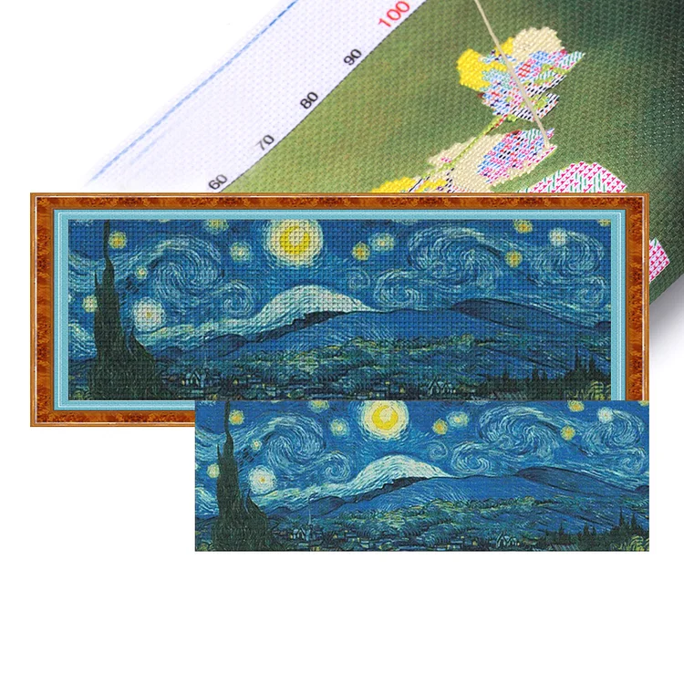 Starry Night - 14CT Joy Sunday Stamped Cross Stitch(17*43cm)