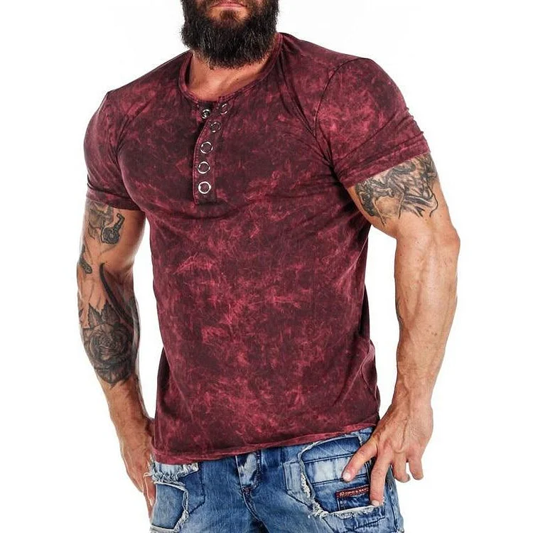 Mens Vintage Plus Size Henry T-Shirt