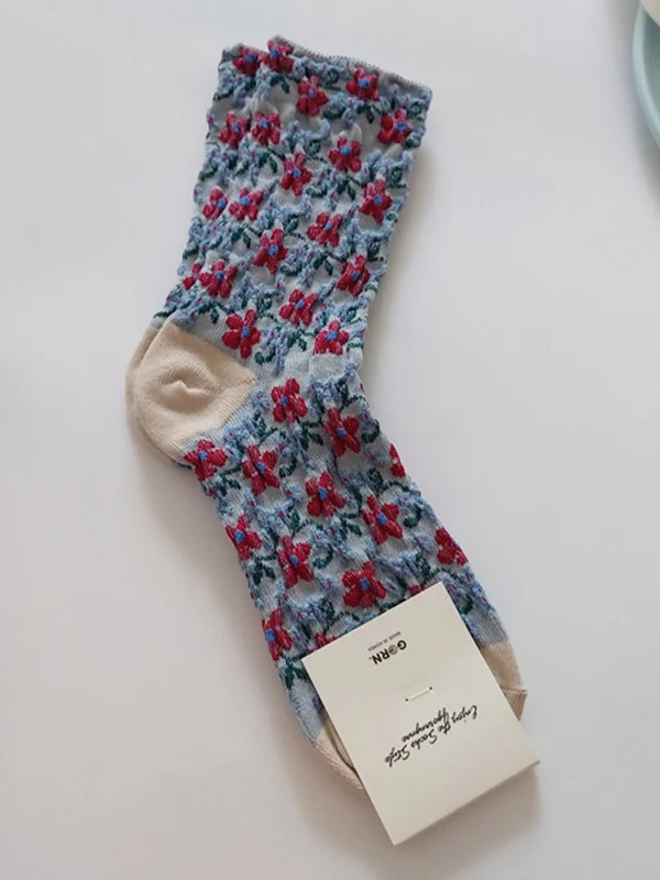 Vintage Artistic Retro 4 Colors Knitting Socks