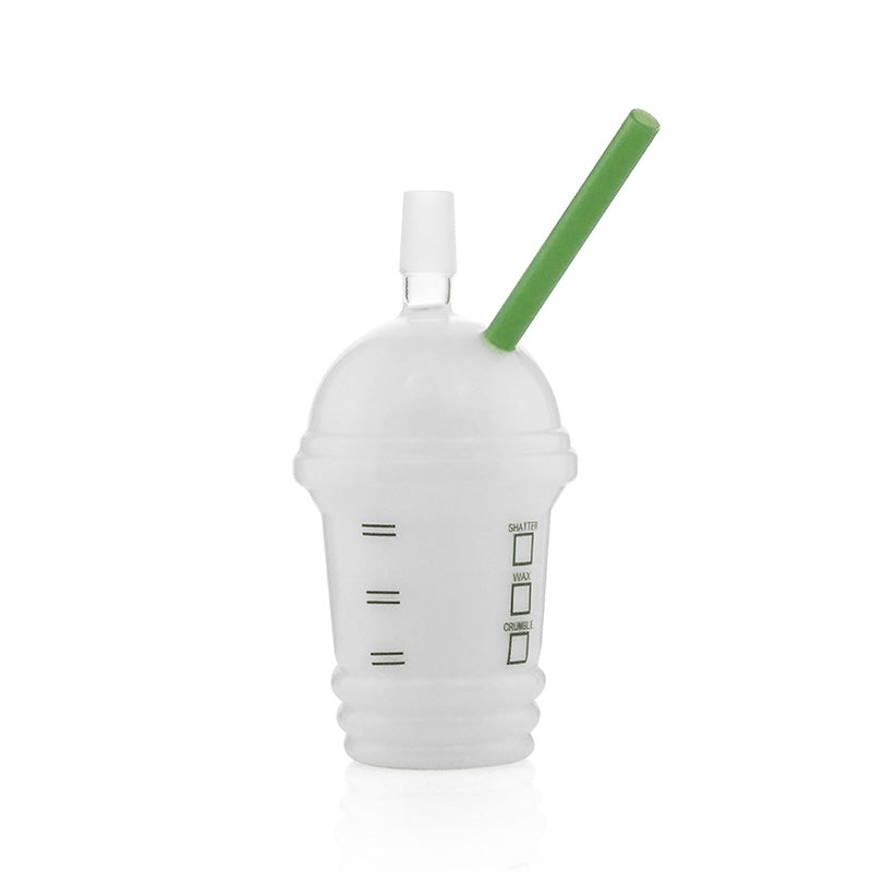 Starbucks Themed Glass Mini Vapor Rig White Color