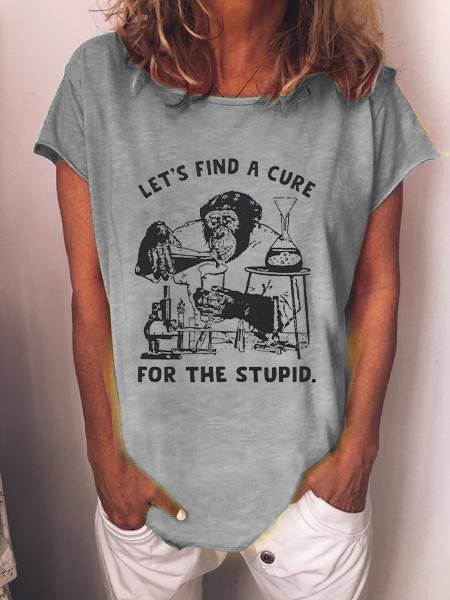 Bestdealfriday Stupid People T-Shirt Funny Monkey