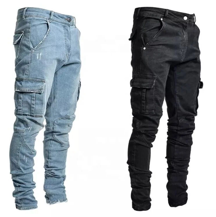high street boot cut jeans mens multi pockets mens jeans