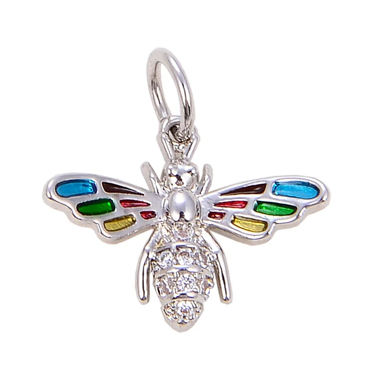 Cute Snail Ostrich Flamingo Bird Bee Dragonfly Insect Charm Pendant,Fashion 18K Gold Zircon Craft Jewelry Necklace Supplies