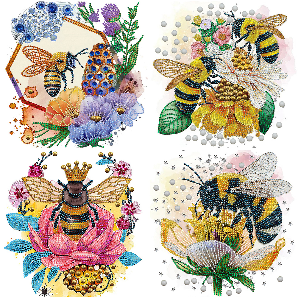 Flower bee Diamond Art Painting Kit, Round/Square Drill– Diamond