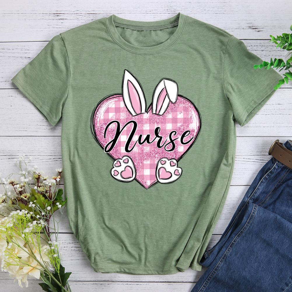 Nurse Happy Easter Round Neck T-shirt-0025480-Guru-buzz